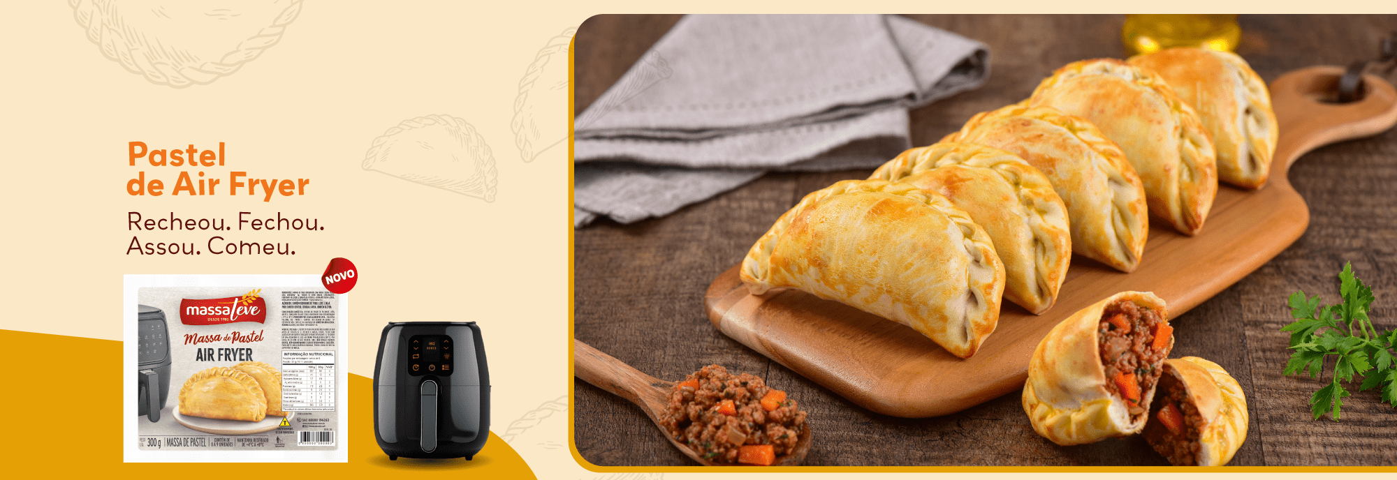 Pastel de Air Fryer - Recheou. Fechou. Assou. Comeu.