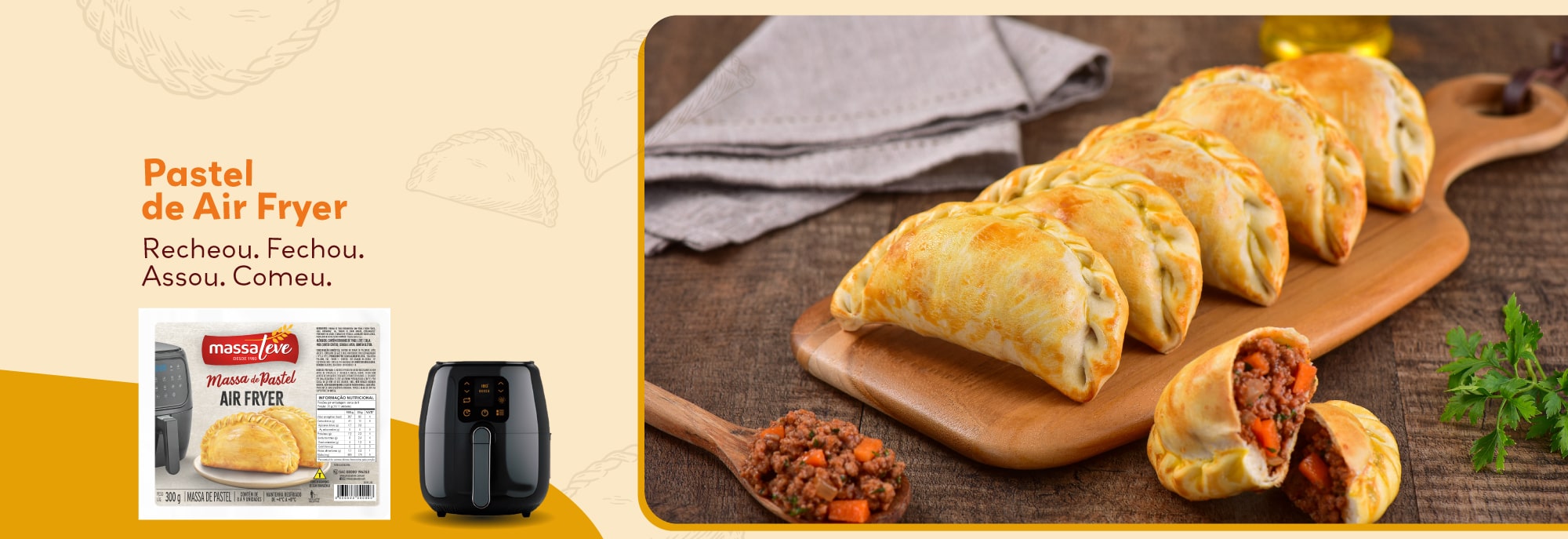 Pastel de Air Fryer - Recheou. Fechou. Assou. Comeu.